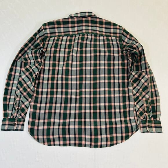 Womens Large Flannel Shirt Gap + Pendleton Deep Hunter Green Orange 100% Cotton - Picture 4 of 11